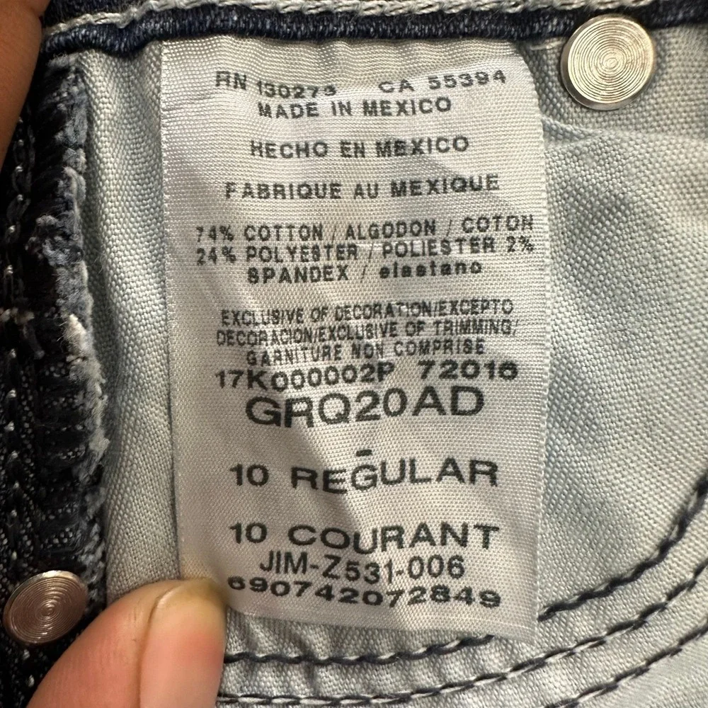 Wrangler Jeans Womens Size 10 Blue Q-Baby Bootcut Embroidered Frayed Hems Denim